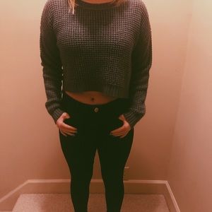 Gray knit sweater